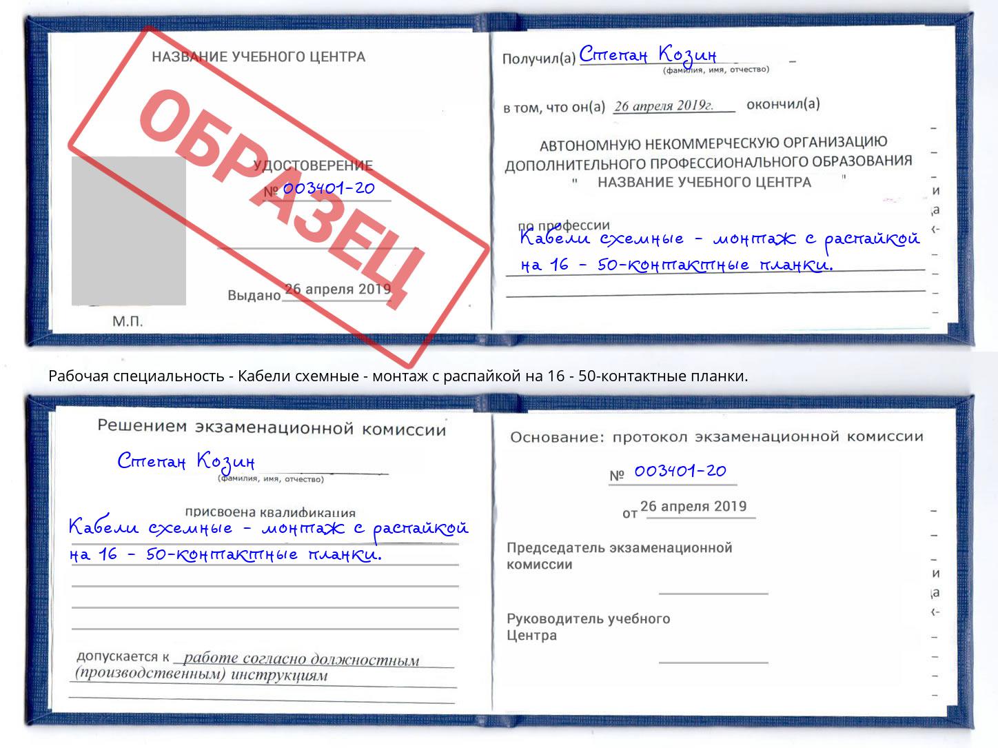 Кабели схемные - монтаж с распайкой на 16 - 50-контактные планки. Ишим